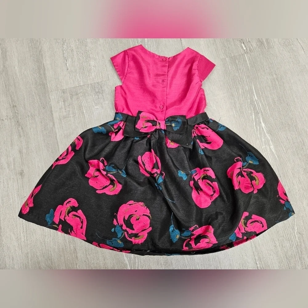 GYMBOREE Pink and Black Rose Dress 5T